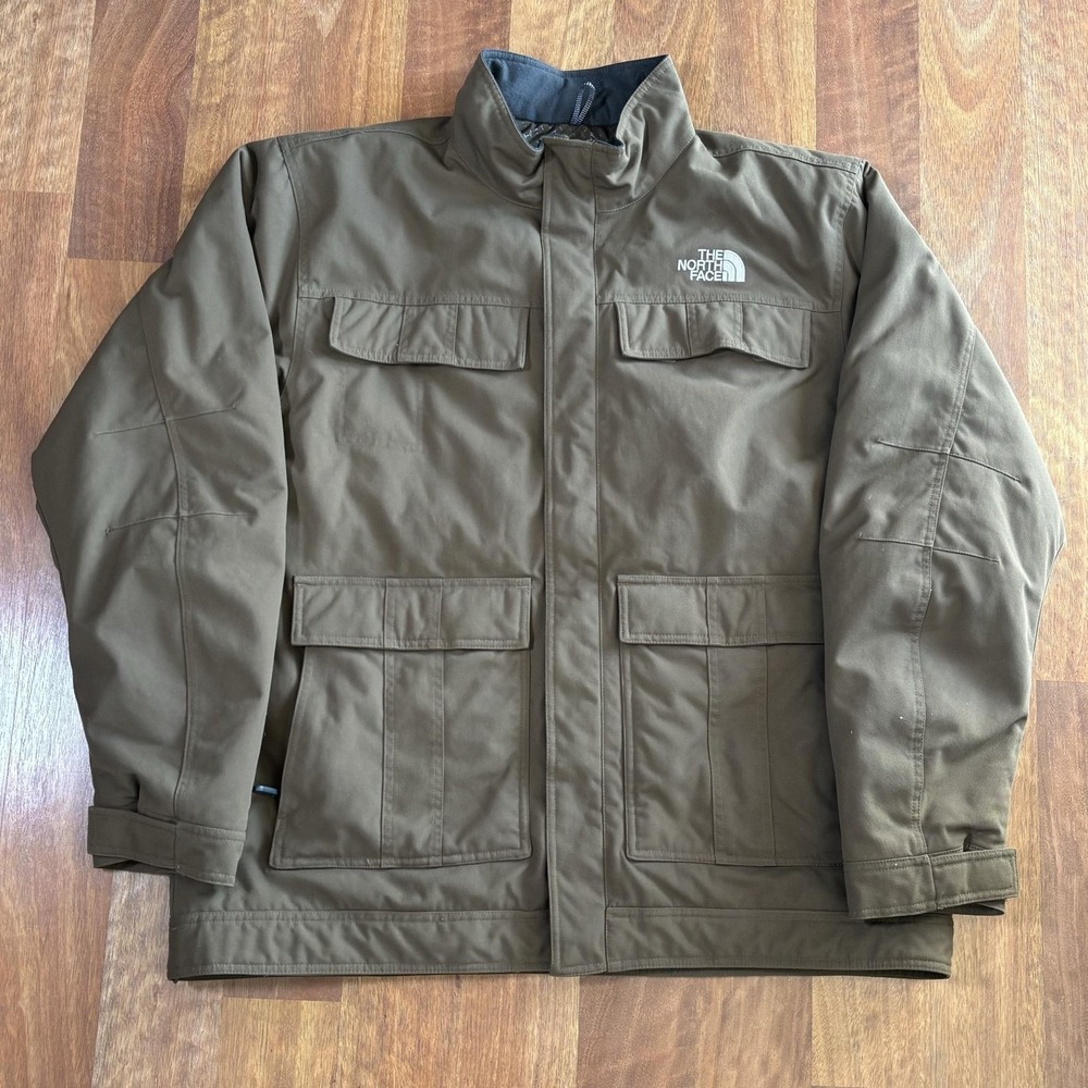 The North Face Mens 2XL Brown Insulated Parka Jacket AXEO Full Zip Outdoor